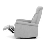 Polohovací křeslo s elektrickým ovládáním, potah stříbrná látka