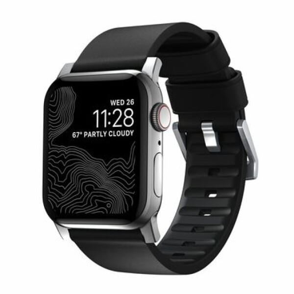 Nomad Active Strap Pro řemínek pro Apple Watch 44 42 mm černo-stříbrná (NM1A41SNW0)