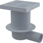 Alcadrain 1 - Alcadrain Podlahová vpust 150×150/50 mm boční, mřížka šedá, vodní zápachová uzávěra APV5211 APV5211
