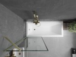 MEXEN/S - Next vanová zástěna FIX 70 x 150, černá vzor, zlatá kartáčovaná 895-070-000-00-70-55