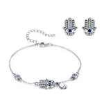 Elenys stříbrný náramek Hamsa symbol ochrany