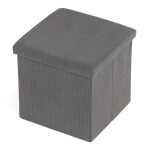 Taburet s úložným prostorem, šedá manšestrová látka