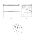 SAPHO - CIRASA umyvadlová skříňka 69,8x52x46cm, siena strip CR701-4242S