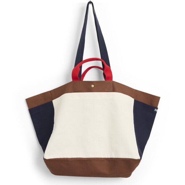 HAY Bavlněná taška Weekend Bag M Cream Multi, multi barva, krémová barva, textil
