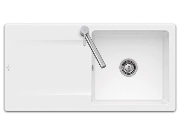 VILLEROY & BOCH - Keramický dřez Siluet 60 Stone white nástavný 1000 x 510 bez excentru 333601RW