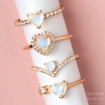Royal Fashion prsten 14k zlato Vermeil GU-DR20232R-ROSEGOLD-MOONSTONE-TOPAZ Velikost: 9 (EU: 59-60)