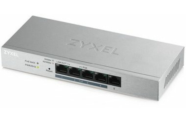 ZyXEL GS1200-5HP v2 / 5-port Desktop Gigabit Web Smart switch / 5x GLAN / 4x PoE / PoE 60W (GS1200-5HPV2-EU0101F)