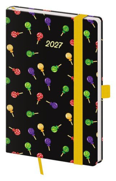 Diář 2027 týdenní kapesní Vario - Lollipop s gumičkou
