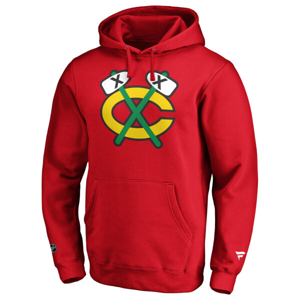 Fanatics Pánská Mikina Chicago Blackhawks Mid Essentials Crest Graphic Hoodie Velikost: