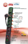 Acar ECO 6x220V černá / Rozvodný panel / 6 zásuvek / Přepěťová ochrana / Vypínač / Kabel 1 m (9604)