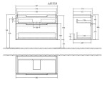 VILLEROY & BOCH - Subway 2.0 Umyvadlová skříňka, 99x59x45 cm, 2 zásuvky, Glossy White A91510DH