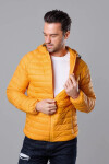 Pánská prošívaná bunda v barvě s kapucí Žlutá M model 18345094 - J.STYLE