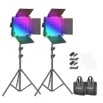 Neewer 660 PRO RGB LED / Sada studiových světel / 2x 50W / 3200–5600K / CRI97+ / stativy (101056952)