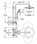 GROHE - Euphoria Sprchový set s termostatem, průměr 26 cm, 3 proudy, chrom 26515000