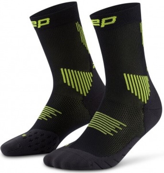 CEP dámské běžecké kompresní vysoké ponožky 5.0 - black/lime Velikost: II (Vel. chodidla 34-37)
