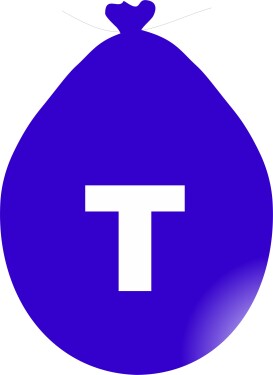 Balónek písmeno T modré balonky.cz Balónek písmeno T modré balonky.cz