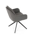 Židle jídelní, 180° otočný mechanismus, lanýžová voděodolná látka, černý kov