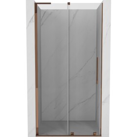 MEXEN/S - Velar L posuvné sprchové dveře 90, transparent, růžové zlato 871-090-003-01-60