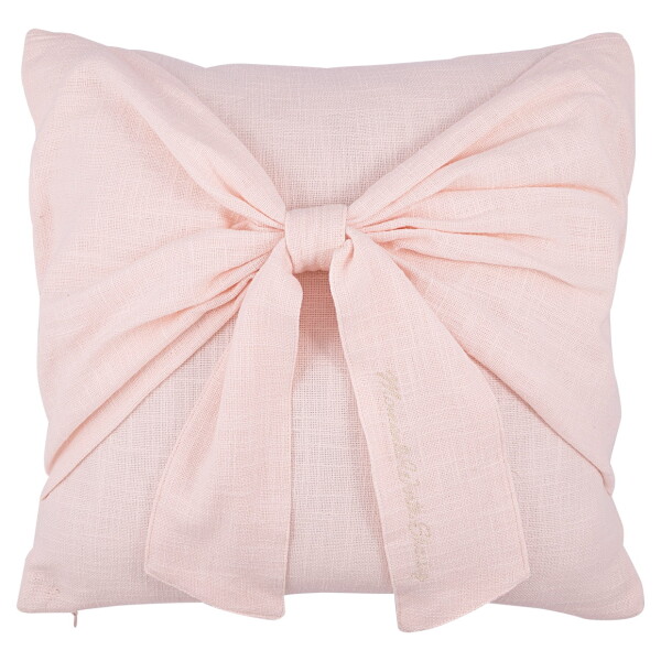GREEN GATE Bavlněný povlak na polštář Bow Pale Pink 40 x 40 cm, růžová barva, textil