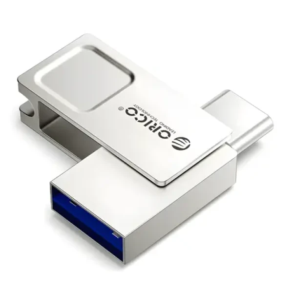 Orico U301 64GB stříbrná / Flash disk / USB-A + USB-C / USB 3.2 Gen 1