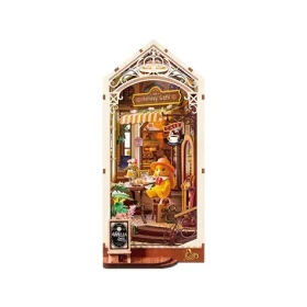 RoboTime 3D skládačka Zarážka na knihy Miniatura domečku Prázdninová kavárna