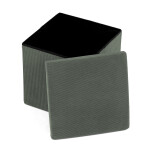 Taburet s úložným prostorem, zelená manšestrová látka