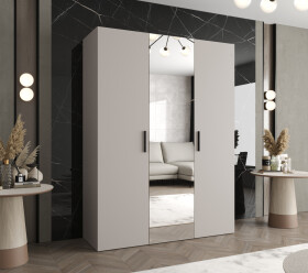 Šatní skříň Abi Bari 2 Rozměry: 150 cm, Pásky / úchyty: Černá, Barva korpusu + barva dveří: Kašmír + Kašmír