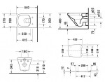 DURAVIT - DuraStyle Závěsné WC se sedátkem SoftClose, Rimless, s WonderGliss, alpská bílá 45510900A11