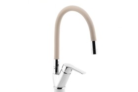 NOVASERVIS - Dřezová baterie s béžovým flexi ramenem Metalia 54, chrom 54014F,0BE