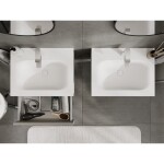 MEXEN/S - Rivel koupelnová skříňka 60 cm s umyvadlem Vela, 1 šuplík, reliéf , šedá mat/bílá mat 91A20-06023-1-BF62-W23M01