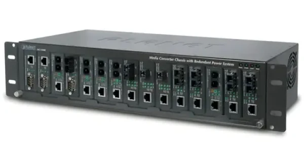 Planet MC-1500R / Rackové šasi pro media konvertory / 15 slotů / 19" / redundantní napájení (MC-1500R)
