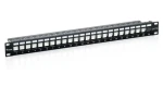Equip 19" FTP černá (769124) / Patch panel / 24x Keystone / 1U / LSA-110 (769124)