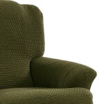 Super strečové potahy NIAGARA zelená relaxační křeslo ( š. 70 - 90 cm)