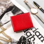Trendy dámská mini kožená peněženka Haidis, červená