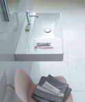 DURAVIT - DuraSquare Umyvadlo 80x47 cm, bez přepadu, s otvorem pro baterii vpravo, DuraCeram, WonderGliss, bílá 23498000411