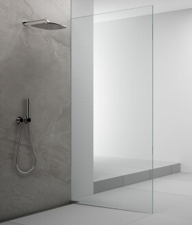 POLYSAN - ARCHITEX sada pro uchycení skla podlaha-stěna se spádovou lištou, 1615x2105, pravá, leštěný hliník AX2116R