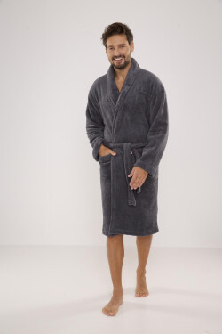 Pánský župan De Lafense 811 Plush M-2XL šedá XL