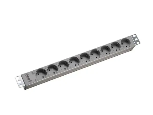 Bachmann 19" PDU hliník šedá / PDU / 9x zásuvka / 1U / 2 m / bez spínače (333.401)