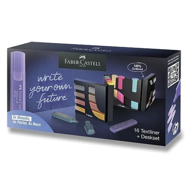 Faber-Castell Textliner sada 16 ks ve stojánku, neon, pastel