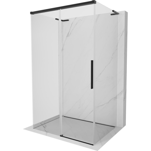 MEXEN/S - Rox-3S L sprchový kout 3 stěnný , posuvný 130 x 80, transparent, černá 8C2L-130-080-70-00-3S