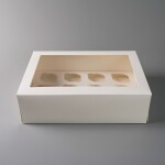 Cake star Bílá krabice s průhledným víkem na 12ks muffinů