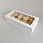 Dortisimo Bílá krabice s okénkem na 8 ks muffinů (35,5 x 17,7 x 10 cm)