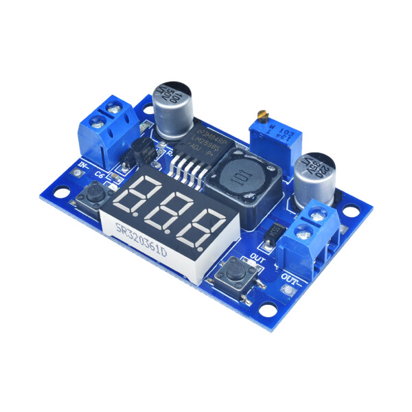 LM2596 Buck Step-down napájecí modul - LED voltmetr, DC 4,0 ~ 40 1,3 - 37V