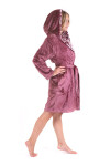 Dámský župan Flora s kapucí 4856 4853 krátký vínový - Vestis M