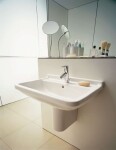 DURAVIT - Starck 3 Umyvadlo 55x43 cm, s přepadem, s otvorem pro baterii, WonderGliss, bílá 03005500001