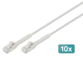 Digitus Cat6a F/FTP 1,5m šedý / Patch kabel / úhlový / 10 ks / AWG 32/7 (DK-1632-A-015B-10)