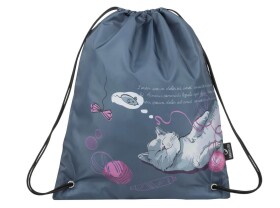 Bagmaster SÁČEK GALAXY 9 A školní na přezůvky / tělocvik - kočka s klubíčky