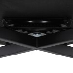 Židle jídelní, krémová látka, 360° otočný mechanismus, černý matný lak, kovové nohy