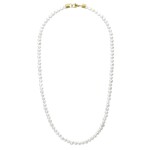 Pánský perlový náhrdelník Giorgio Gold - 6 mm perla, Zlatá 60 cm Bílá