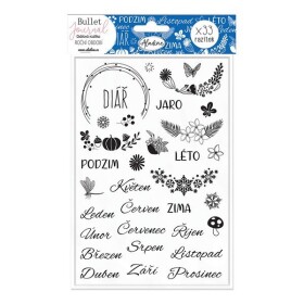 Diářová razítka Aladine Stampo Bullet Journal, 33 ks - Roční období